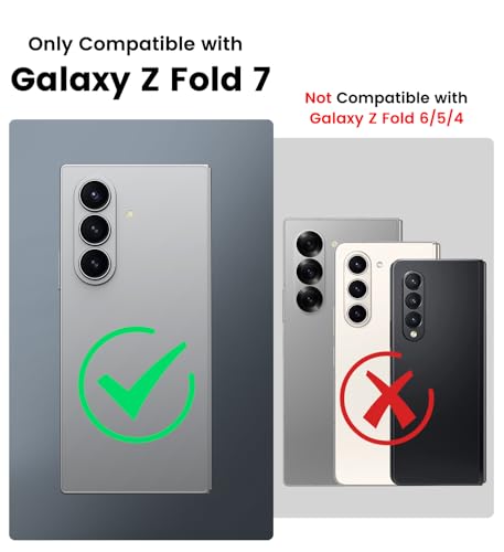 for  Galaxy Z Fold 7 Case with Card Holder & Slide Camera Cover & Outer Screen Protector & Rugged Hinge Protection, Heavy Duty Wallet Phone