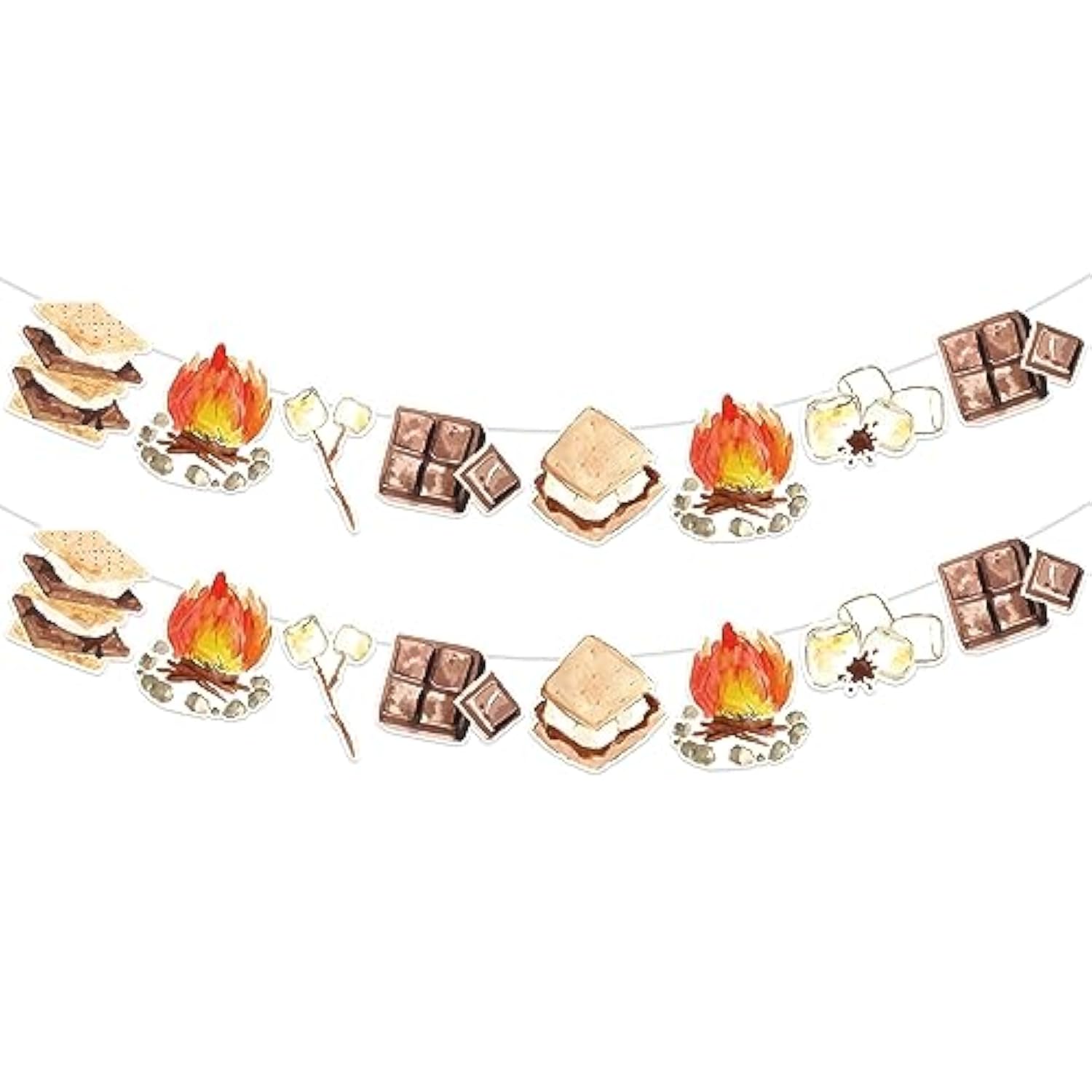 S’Mores Party Decorations, 2Pcs S’Mores Party Banners For Camping Campfire Camper Birthday Baby Shower Party Supplies