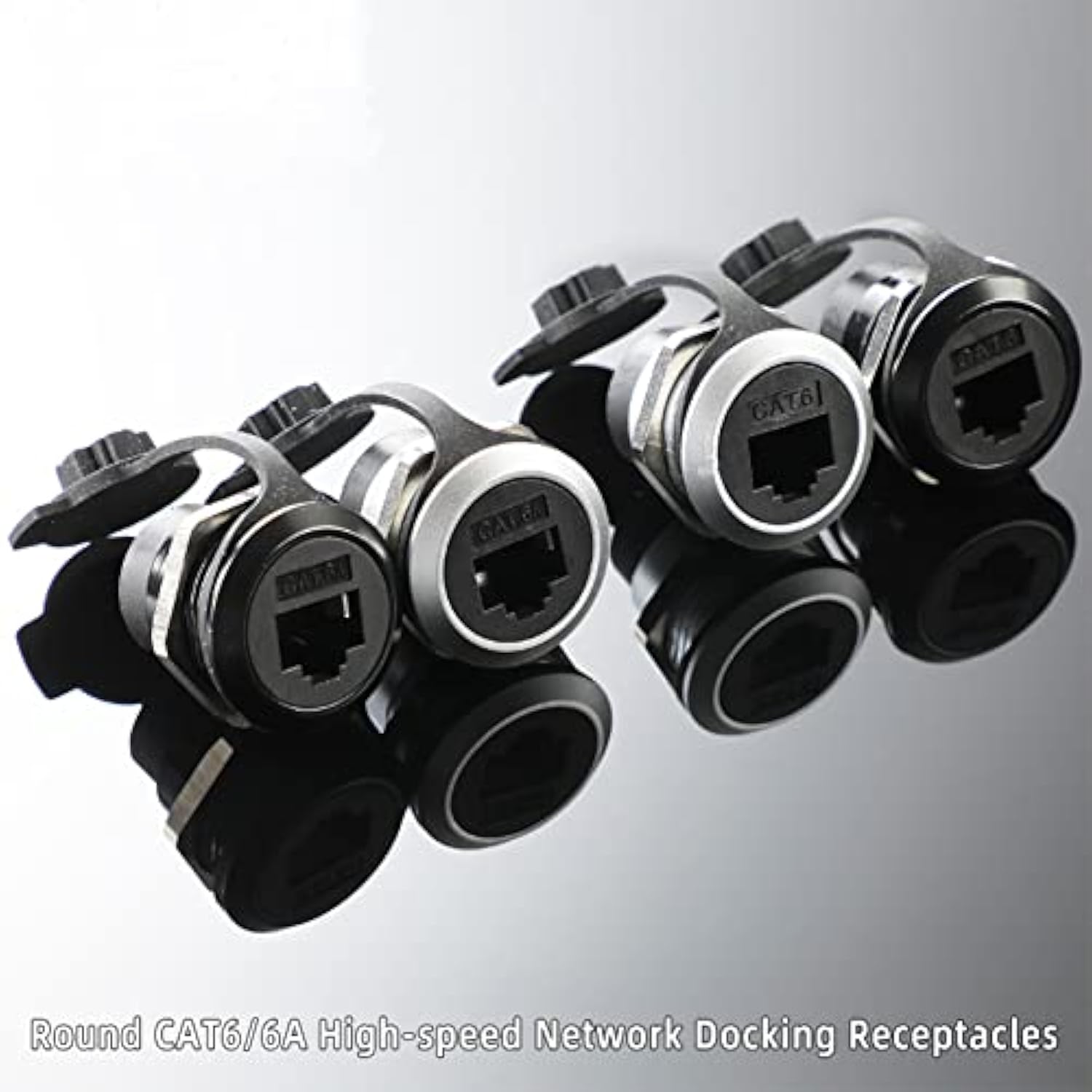 2Pack Rj45 Panel Mount Coupler, Ethernet Lan Pass Through Connector, Cat6 Fema