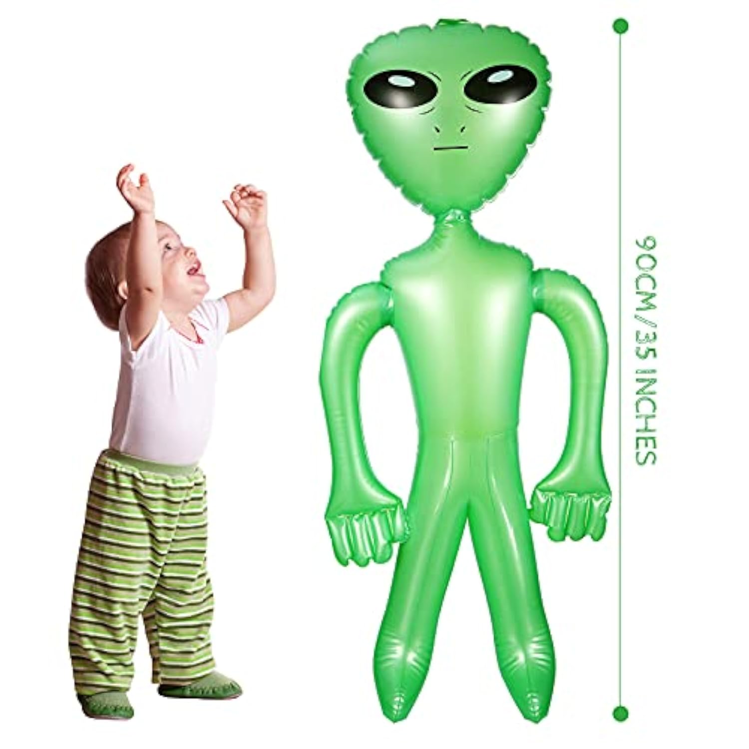 3 Pcs Alien Inflates Inflatable Jumbo Alien Blow Up Toy For Party Decorations, Halloween, Birthday, Theme Party(35 Inch,Green)