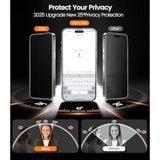 4+2 Pack For Iphone 16 Pro Max Privacy Screen Protector With Camera Lens Protector[Easy Install & Bubble Free] 9H+ Tempered Glass Iphone 16 Pro Max[True 25% Anti Spy] For Apple 6.9"(2024)
