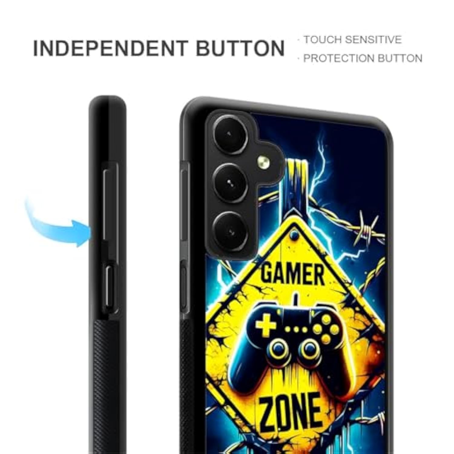 For Samsung Galaxy A16 Case 6.7? With Gamer Zone Four Corner Airbag Protection Design Soft Silicone Frame Personalized Pattern Case Compatible With Samsung Galaxy A16 For Men