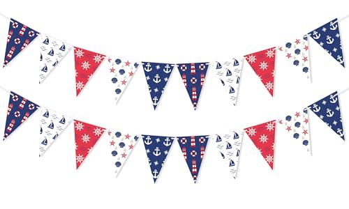 Nautical Garland Banner for Baby Shower Birthday Party Decorations