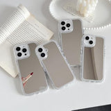 Mirror Case For Iphone 14 Plus/15 Plus, Mirror For Girls Women Makeup,Cute Glossy Hard Back + Raised Edge Phone Bumper, Anti-Drop Shockproof Protective Case For Iphone 14/15 Plus-Clear