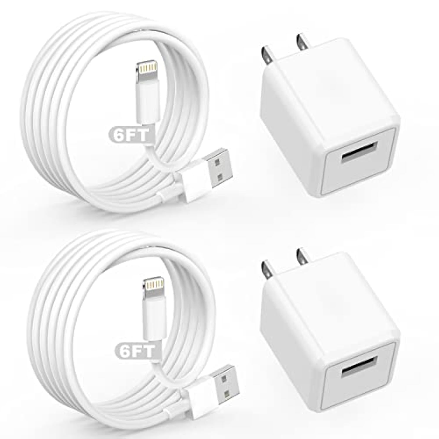 Iphone Charger,Cube Iphone Charger Travel 2Pack 6Ft Lightning Cable Cord Quick Fast Charging Cord Usb Wall Chargers Travel Plug Adapter For Iphone14/13/12/11/10/X/8 Plus/Xr/Xs Max/7/Se/Ipad,Airpods