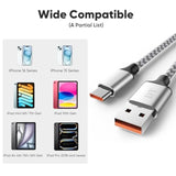 Usb A To C Cable 6Ft 2-Pack, 15W Charging & 480Mbps Data Transfer, Usb-A To Usb-C Braided Cord For Carplay, Iphone 16/15, Ipad Pro 12.9/11, Air 5Th/4Th Gen, Ipad Mini 6Th And More