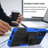For Moto G Play 2024 Case With 2 Pack Screen Protector, Grade Shockproof, Heavy Duty Robust Bumper Cover With Kickstand For Motorola G Play 2024 Phone Blue