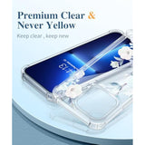 For Iphone 13 Pro Case With Screen Protector & Camera Lens Protector, [10Ft Military Grade Drop Protection] Clear Shockproof Slim Fit Floral Phone Case For Women 6.1" (Hibiscus)