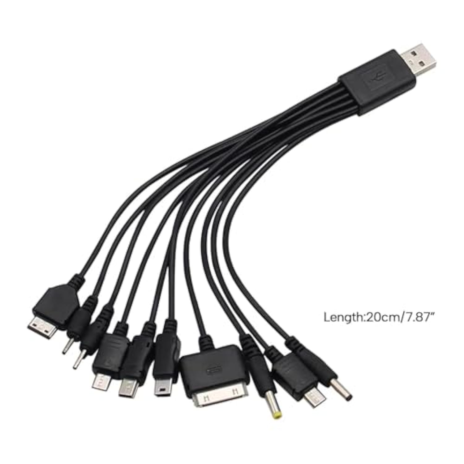 2 Pack (7.87Inch) 10 In 1 Universal Usb Cable, Multiple Universal Charging Cable For Cell Phones Blutooth Earphone Speaker Adapter Cable, 7.87Inch