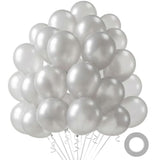 110Pcs Silver Balloons, Silver Latex Balloon For Birthday Baby Shower Graduation Engagement Anniversary Wedding Party Supplies Garland Arch Decoration,12 Inches