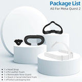 Head Strap and Face Cover Pad for Oculus Quest 2, Original Replacement Headstrap&Sweatproof PU Leather Face Cushion Pad - VR Accessories Kit