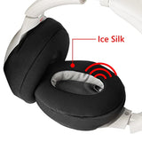 Geekria 2 Pairs Ice Silk Headphones Ear Covers, Washable & Stretchable Sanitary Earcup Protectors for Over-Ear Headsets, Sweat-Resistant (Size M/Black)