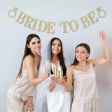 Pre-Strung Bride To Be Banner Gold Glitter Bachelorette Bridal Shower Wedding Decor
