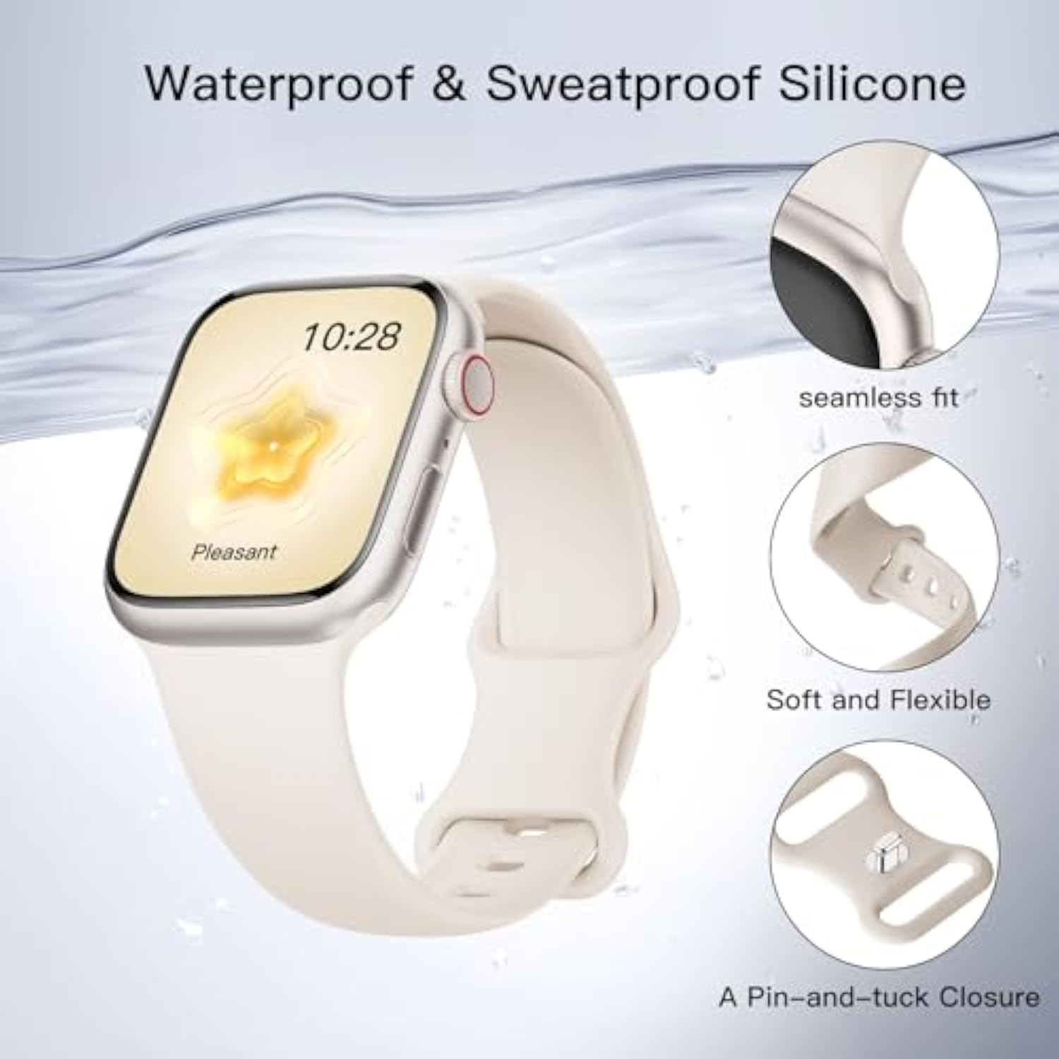 Sport Silicone Band for Apple Watch Series 1-9 SE Ultra 38-49mm Waterproof