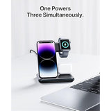 Charging Station For Apple Iphone/Iwatch/Airpods, 3 In 1 Wireless Charger For Iphone 14/13/12/11/Xs/Xr/Xs/X/8, Iwatch 8/Ultra/7/6/Se/5/4/3/2, Airpods Pro2/Pro1/3/2/1 (Z5,Black)