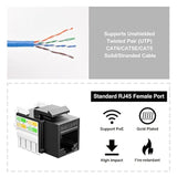 Cat6 Keystone Jack Rj45 Keystone Jack 50-Pack, Utp Modular Ethernet Jack Inser