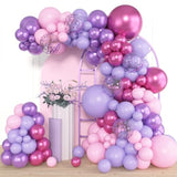 153pcs Pink Purple Balloon Arch Kit for Birthday, Bridal, and Baby Shower Decor