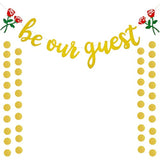 Be Our Guest Gold Sign Banner, Reception Banner For Beauty And The Bea