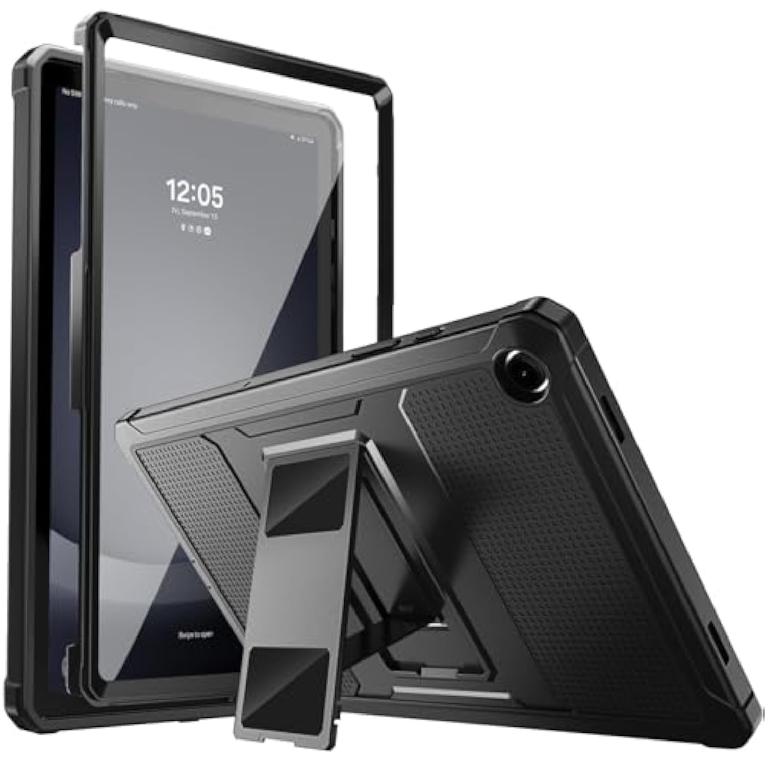 Moko Case Fit Galaxy Tab A9 Plus 11Inch 2023 (Smx210/X216/X218), Shockproof Full Body Rugged Stand Back Cover Builtin Screen Protector Fit Galaxy Tab A9+ 11" 2023, Black