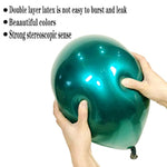 Emerald Green Balloons 50Pcs 12 Inch Metallic Dark Green Double-Layer Balloons For General Celebration, All Ages And Genders