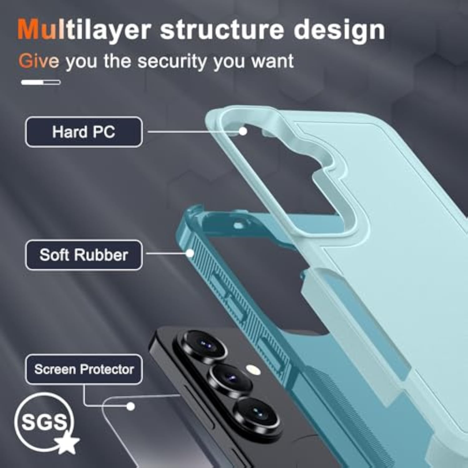 Mint Green Military Grade Phone Case for Samsung Galaxy S26