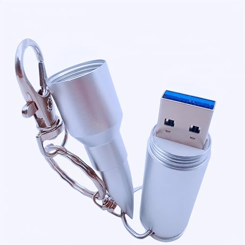 128Gb Metal Shining Bullet Usb 3.0 Flash Drive Memory Stick With Keychain,Silver