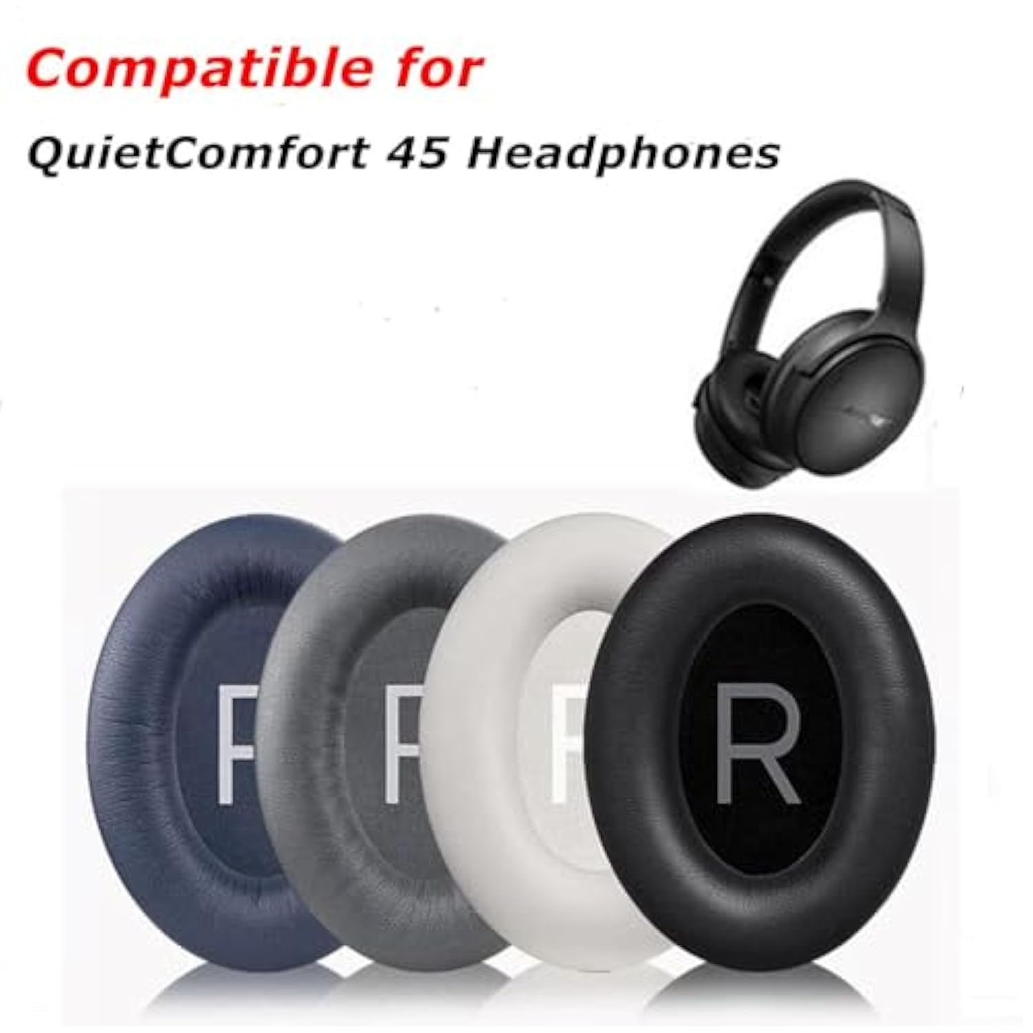 Replacement Ear Pads Cover,Earpads Cushions For Bose Quietcomfort Qc45 Qc 45 Over Ear Headphones (White)