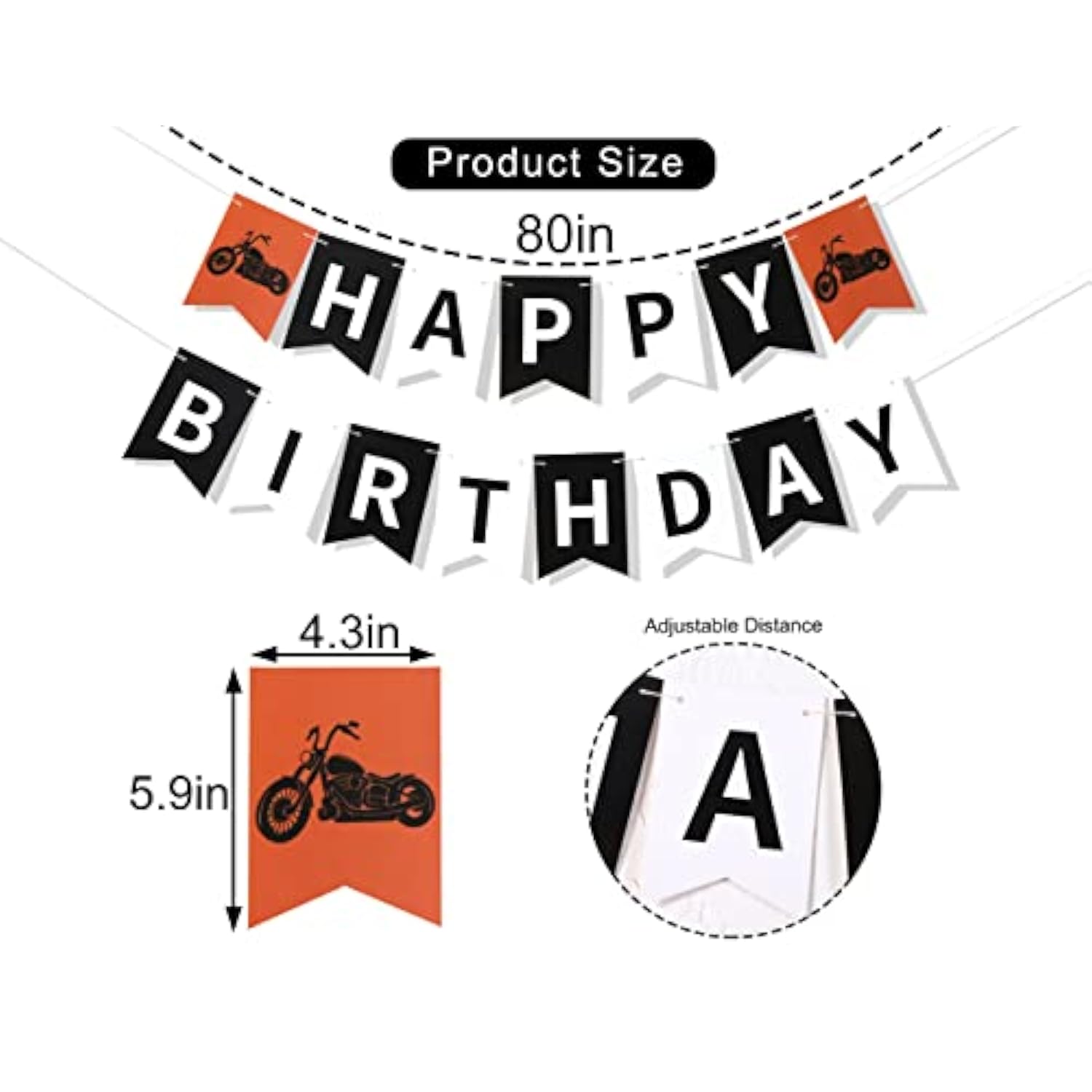 Motorcycle Birthday Banner Harley Inspired Party Decoration
