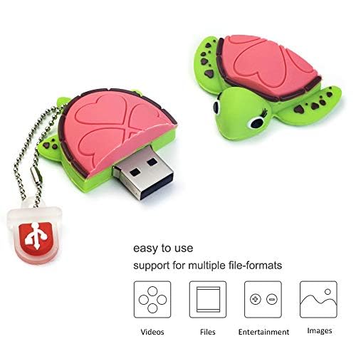 Borlterclamp 32Gb Usb Flash Drive Cute Pink Sea Turtle Shaped Memory Stick External Usb Data Storage Thumb Drives