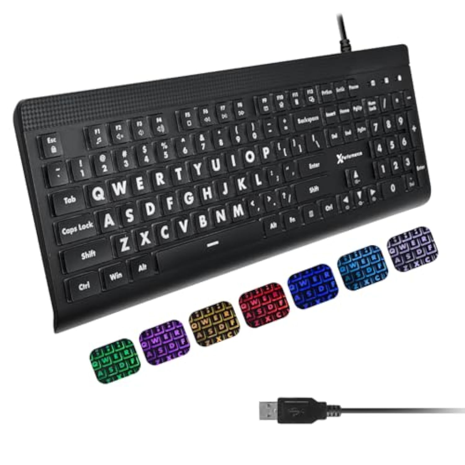 Backlit Large Print Keyboard - Easy To See Oversized Letters - Usb ...