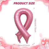 Breast Cancer Awareness Balloons 42" Pink Ribbon Foil Balloons, Fight Awareness Cheer Balloons, Hospital Nurse Day Party Decoration Balloons Accessories Campaign Support 4Pcs