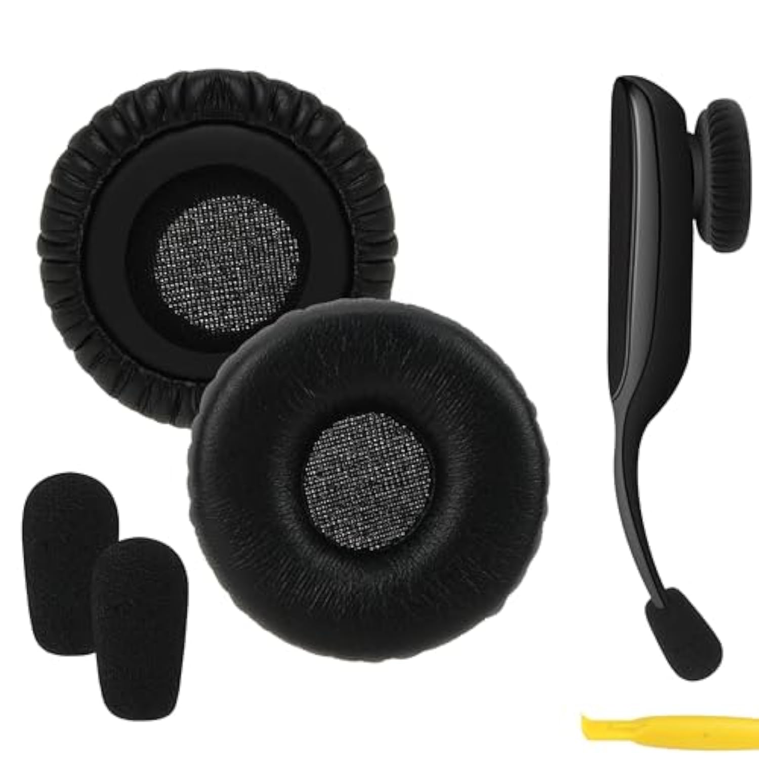 Geekria QuickFit Replacement Ear Pads for Blue Parrott C400-XT Headphones, Ear Cushions, Repair Parts (Black)