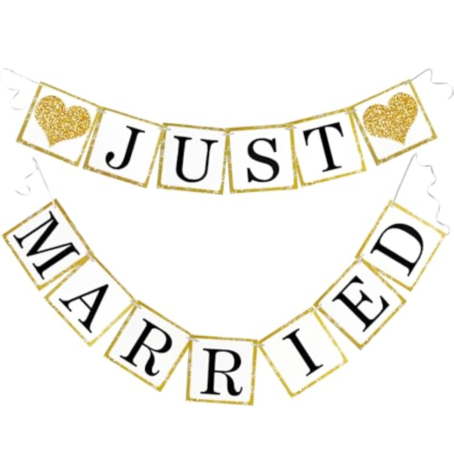 Just Married Paper Wedding Garland Proposal Engagement Party Decorations 6Ft