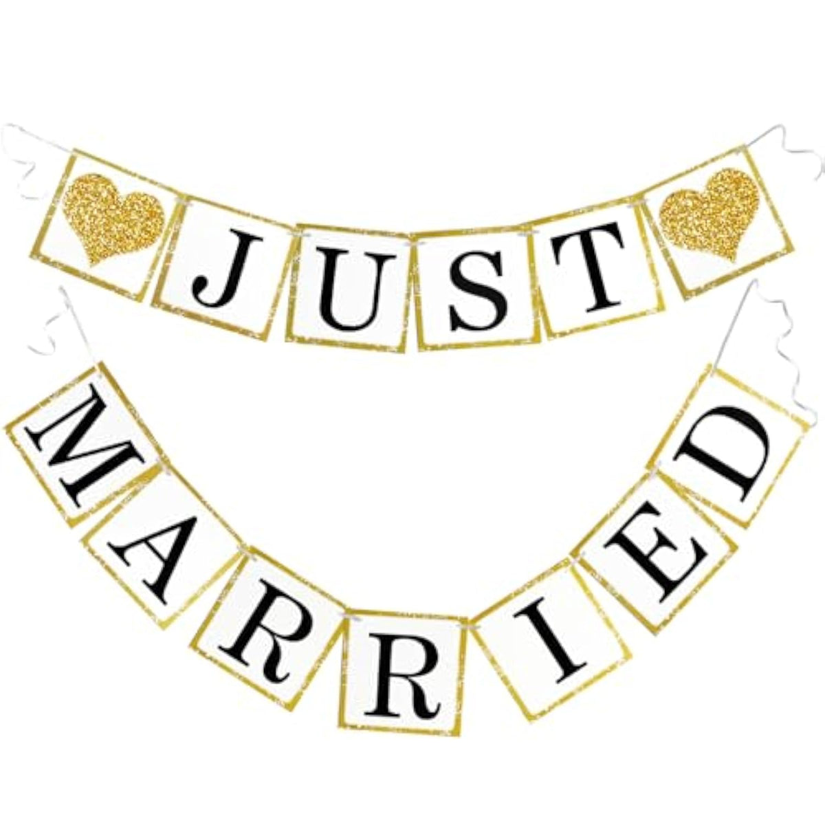Just Married Paper Wedding Garland Proposal Engagement Party Decorations 6Ft