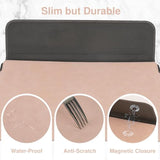 13-14 Inch Laptop Sleeve With Stand For Macbook Air 13 2018-2024 (M2 A2681 M1 A2337)/ Macbook Pro 13 2016-2024 (M2 A2686 M1 A2338 A2251 A2289 A2159), Pu Leather Case With Pouch, Pale Pink