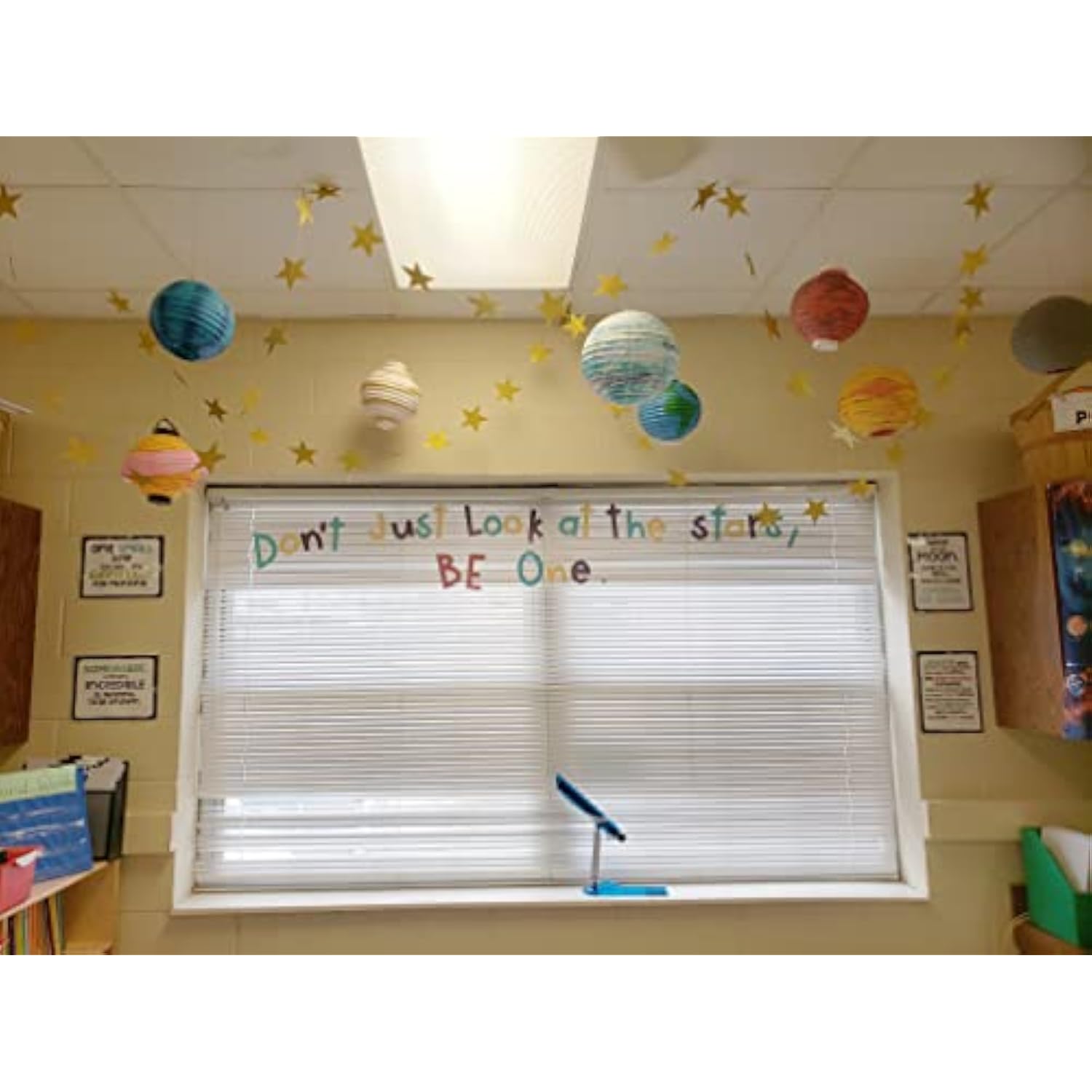 2Pcs Double Side Glitter Paper Star Garland Christmas Galaxy Banner Ch