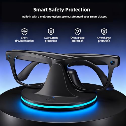 Charger for RayBan Meta Glasses, 7-Color Breathing Light Charging Station Compatible with Ray-Ban Meta Smart Glasses Wayfarer, Headliner, Skyler,