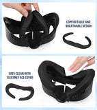Facial Interface & Face Pad Cushion Compatible With Meta/Oculus Quest 3 Accessories, Replacement Pu Leather Foam Cushion, Anti-Sweat, Anti-Leakage Silicone Face Cover, Not Fit Quest 3S