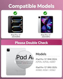 Clear Keyboard Case For Ipad Pro 13 Inch (M4/M5 2024/2025) 360° Swivel Multi-Touch Trackpad, Wireless Bluetooth 3-Brightness & 7-Color Backlit, With Pencil Holder, Keyboard Shortcuts Pink
