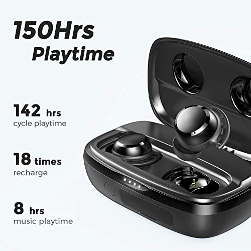 Wireless Earbuds, 110H Playtime Bluetooth 5.3 IPX8 Waterproof Touch Control True Wireless Bluetooth Earbuds with Mic Earphones in-Ear Deep Bass