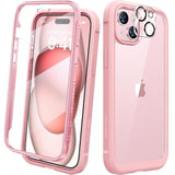 Designed For 15 Case, Full Body Rugged Case With Built-In Touch Sensitive Anti-Scratch Screen Protector, With Camera Lens Protector For 15 6.1" (Coral Pink)