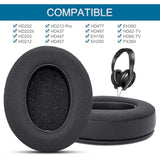 Replacement Ear Pads For Sennheiser Hd202 / Hd202Ii / Hd202S / Hd203 / Hd212 / Hd212-Pro / Hd437 / Hd447 / Hd457 / Hd477 / Hd497 / Eh250 Headphones, Earpads Cushions With Upgrade Memory Foam - Black