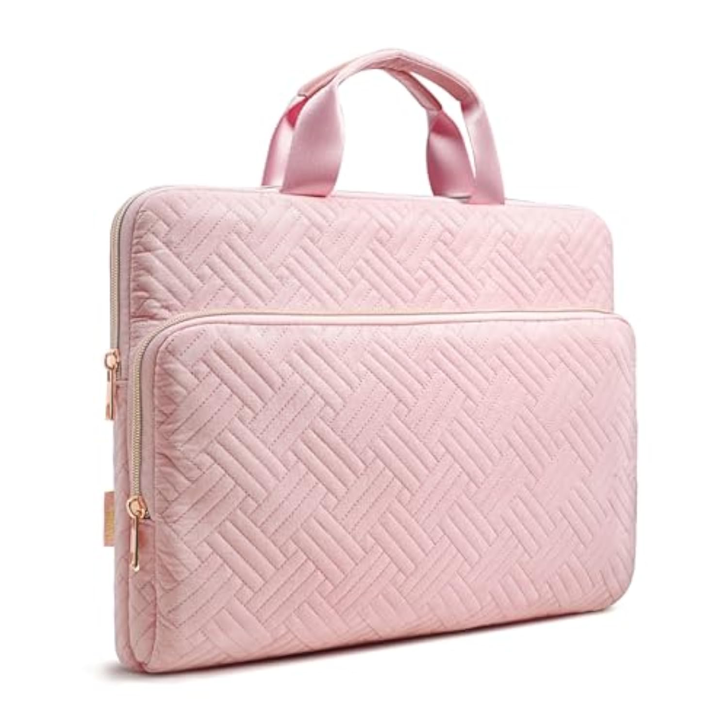 15.6 Inch Laptop Sleeve Compatible With Macbook Air Pro, 15.6 Inch Hp, Dell, Lenovo, Asus Notebook, Protective Laptop Carrying Case Bag With Handle, Pink