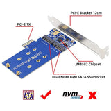 Sata Ssd To Pci-E X1 Adapter,Dual Sata Ngff Key B+M Ssd To Pci-E X1 Motherboar