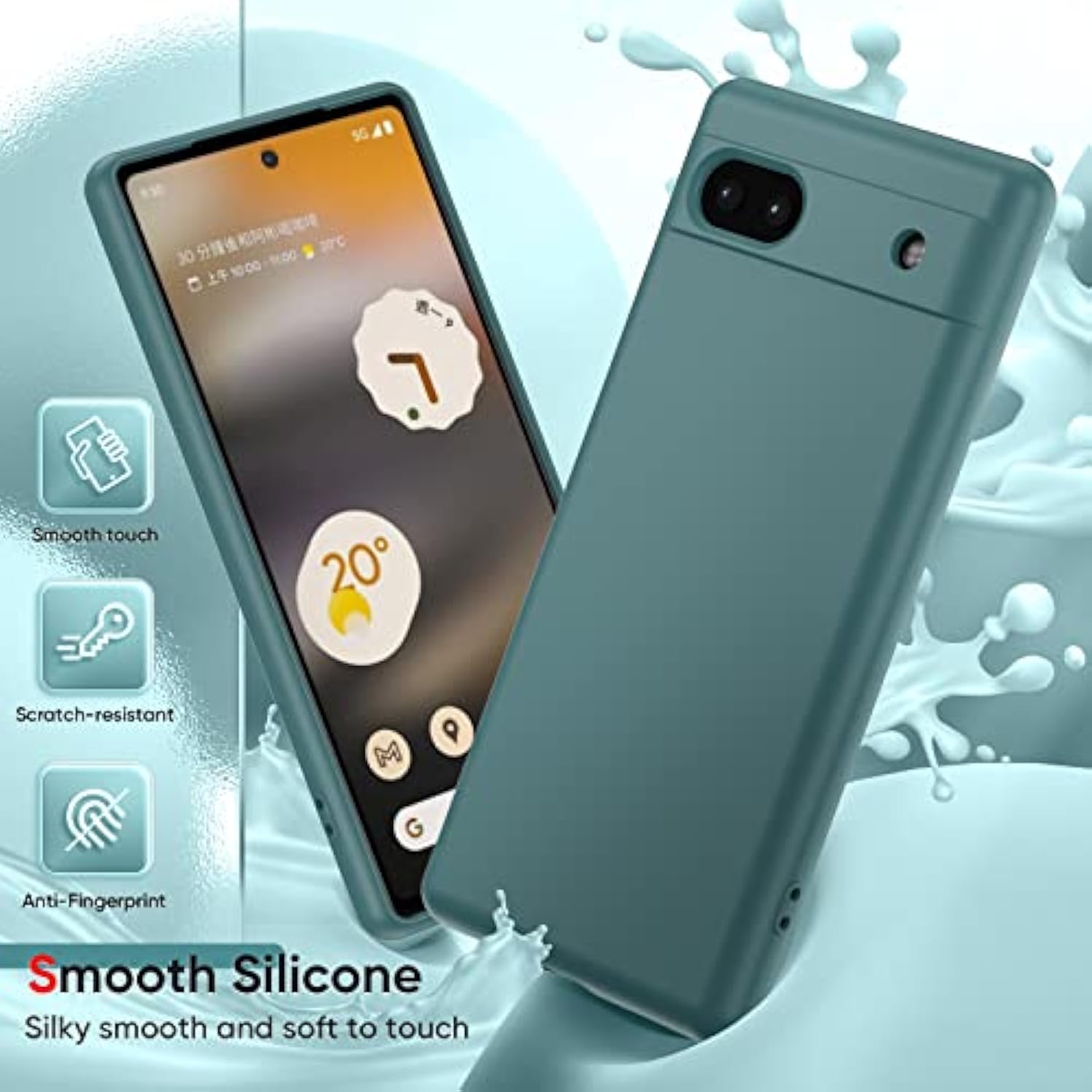 Google Pixel 6A Phone Case with 2 Pack Tempered Glass Screen Protectors