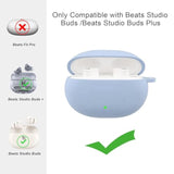 Beats Studio Buds Plus Case Cover with Cute Bee Daisy Flower Charm Keychain,Soft Silicone Protective Case for Beats Studio Buds+ Charging Case Grayish Blue
