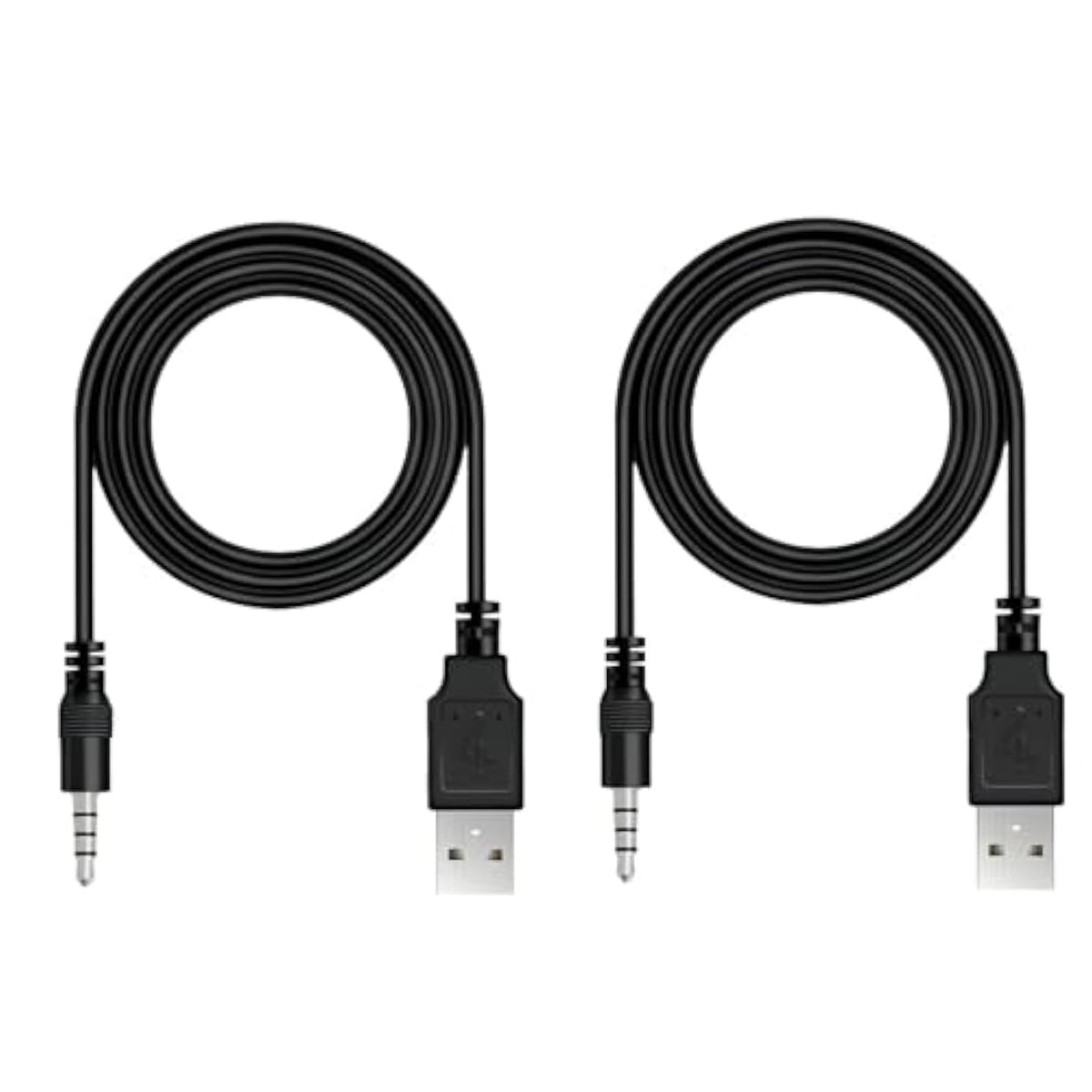3.5Mm Male Aux Audio Jack To Usb 2.0 Male Charge Cable Adapter Cord, 2Pack Audio Car Stereo Jack Cables To Usb 2.0, Usb Connection Kit, For Music Player- 3.3Ft?Support Data Transmission?