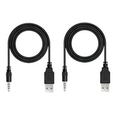 3.5Mm Male Aux Audio Jack To Usb 2.0 Male Charge Cable Adapter Cord, 2Pack Audio Car Stereo Jack Cables To Usb 2.0, Usb Connection Kit, For Music Player- 3.3Ft?Support Data Transmission?