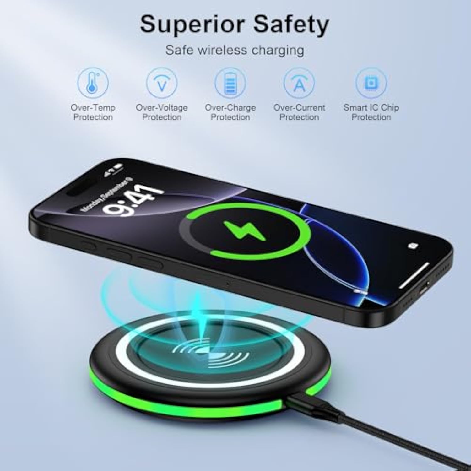 S25 Edge Android Wireless Charger Pad For Samsung Galaxy S25 Ultra S25 Plus S24Fe S24 Ultra S23 Z Fold/Flip 7,15W Fast Charging Station For Iphone 16E 16 Pro Max 16 Plus 15,Google Pixel 9A 9 Pro Xl 8