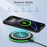 S25 Edge Android Wireless Charger Pad For Samsung Galaxy S25 Ultra S25 Plus S24Fe S24 Ultra S23 Z Fold/Flip 7,15W Fast Charging Station For Iphone 16E 16 Pro Max 16 Plus 15,Google Pixel 9A 9 Pro Xl 8